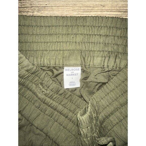 Melrose And Market Olive Moss Pull-On Trousers Pants Drawstring Waist Pockets. N - Picture 4 of 11
